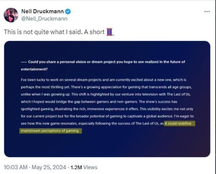 《最后生还者2》总监尼尔辟谣索尼此前报道内容！！