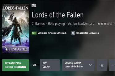 "魂"系风格游戏《堕落之主》正式加入微软XGP订阅服务