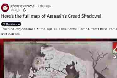曝！reddit舅舅党放出《刺客信条：影》完整地图！