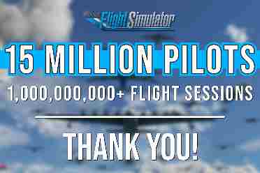 《微软飞行模拟》玩家数量已超1500万 飞行时间超十亿
