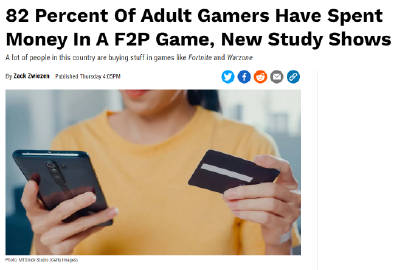 调查称美国82%的玩家曾在免费游戏中进行过游戏充值