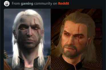 《巫师》杰洛特和希里颜值进化对比:一个更帅一个更丑