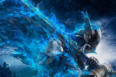 《艾尔登法环：黑夜君临》超帅壁纸：蓝色火焰缠身！