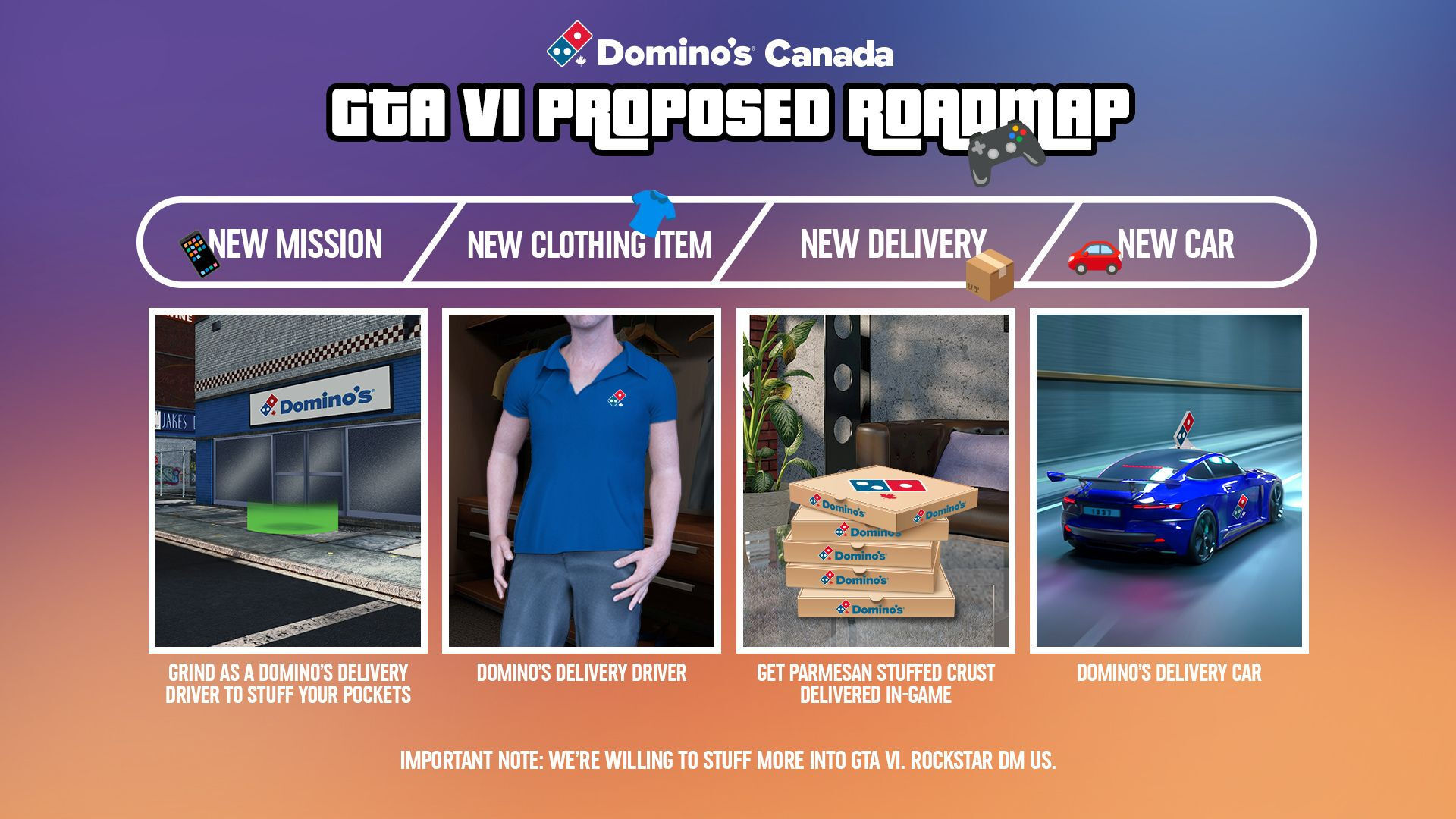 知名披萨品牌达美乐喊话R星：没预告？合作加披萨！