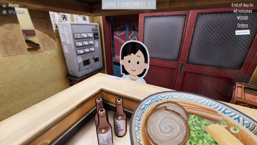 拉面店模拟器Demo推出！一人独自经营的深夜拉面食堂