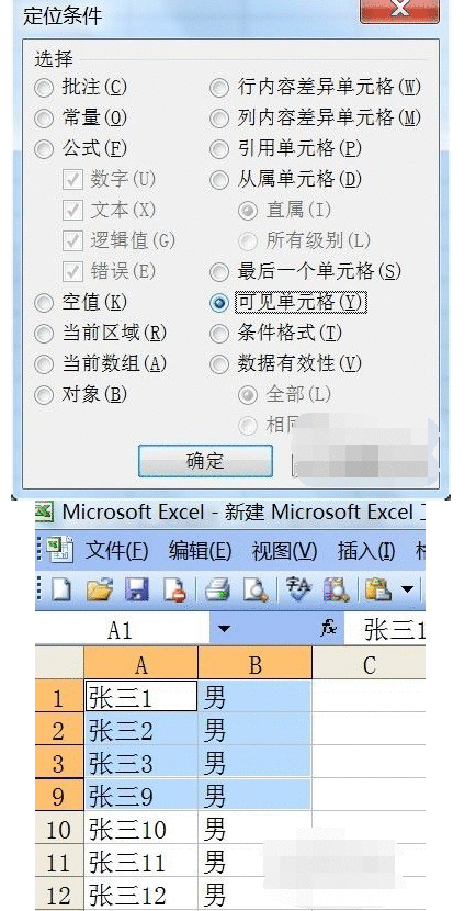Excel有隐藏行时进行复制的操作步骤截图