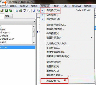 EditPlus设置自动换行的具体操作流程截图