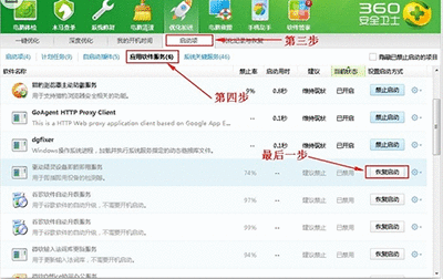 360安全卫士恢复被禁止启动项的操作步骤截图