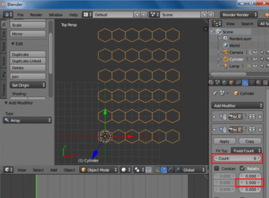 Blender中制作蜂巢网格的使用方法截图