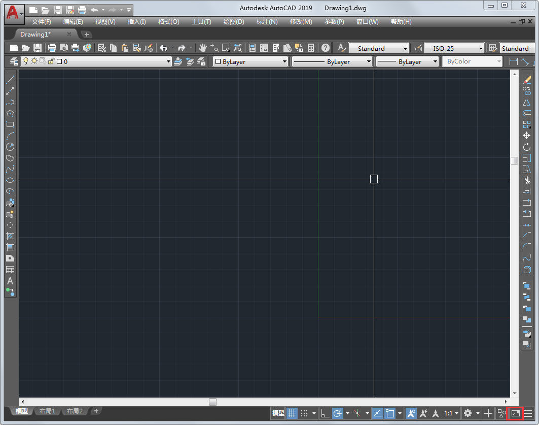 AutoCAD2019全屏显示的设置方法截图