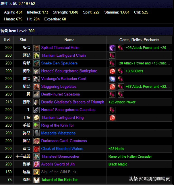 魔兽wlk国内外顶级玩家邪恶死亡骑士输出循环手法借鉴和简单分析