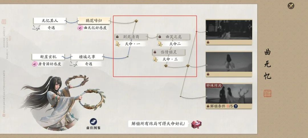 天涯明月刀手游曲无忆天命攻略-曲无忆天命特殊结局攻略