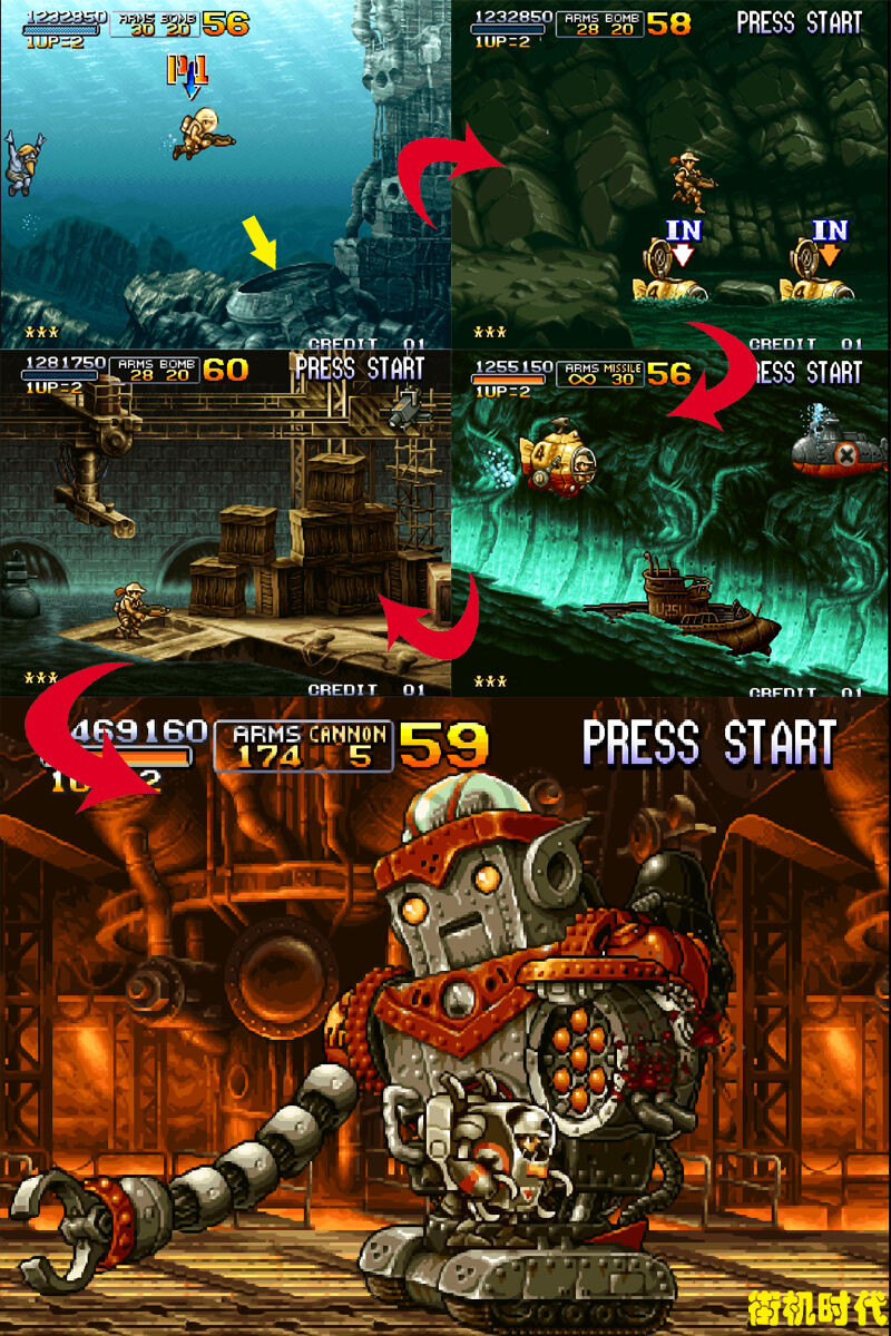 经典游戏《合金弹头3》隐藏路线详细图解，再也不用走冤枉路了