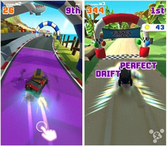 左闪右避向冠军冲刺：方块赛车