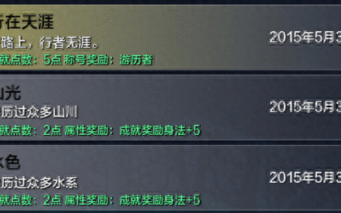 天涯明月刀ol游历者称号获取攻略 隐藏成就点坐标